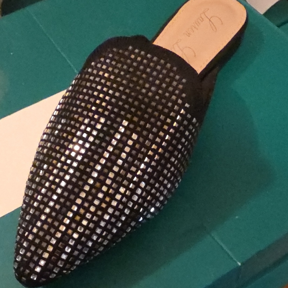 Elegant Black and Silver Women's Mules